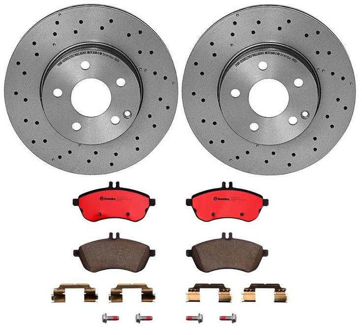 Mercedes Disc Brake Pad and Rotor Kit - Front (295mm) (Ceramic) Brembo