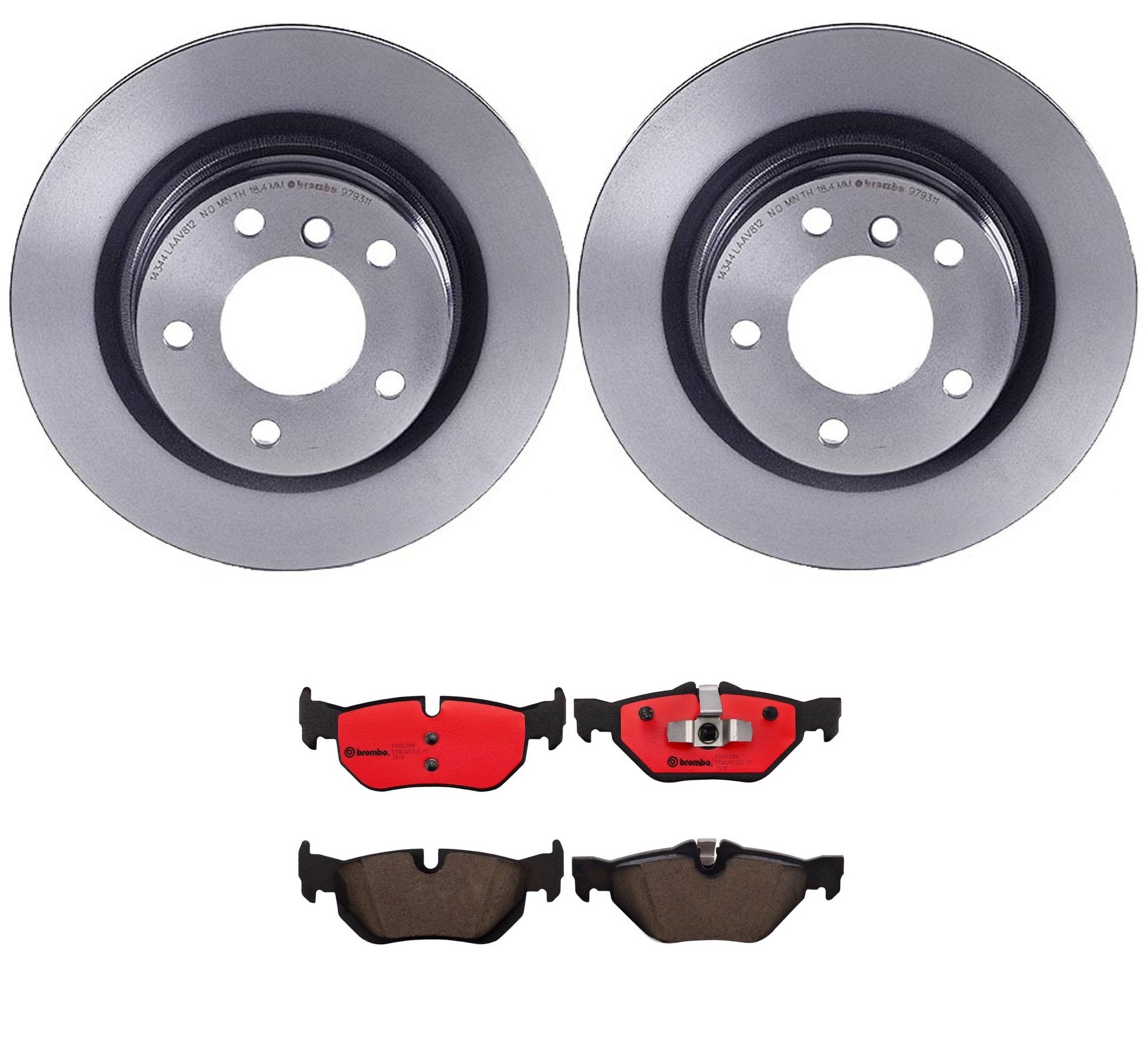 BMW Disc Brake Pad and Rotor Kit - Rear (300mm) (Ceramic) Brembo