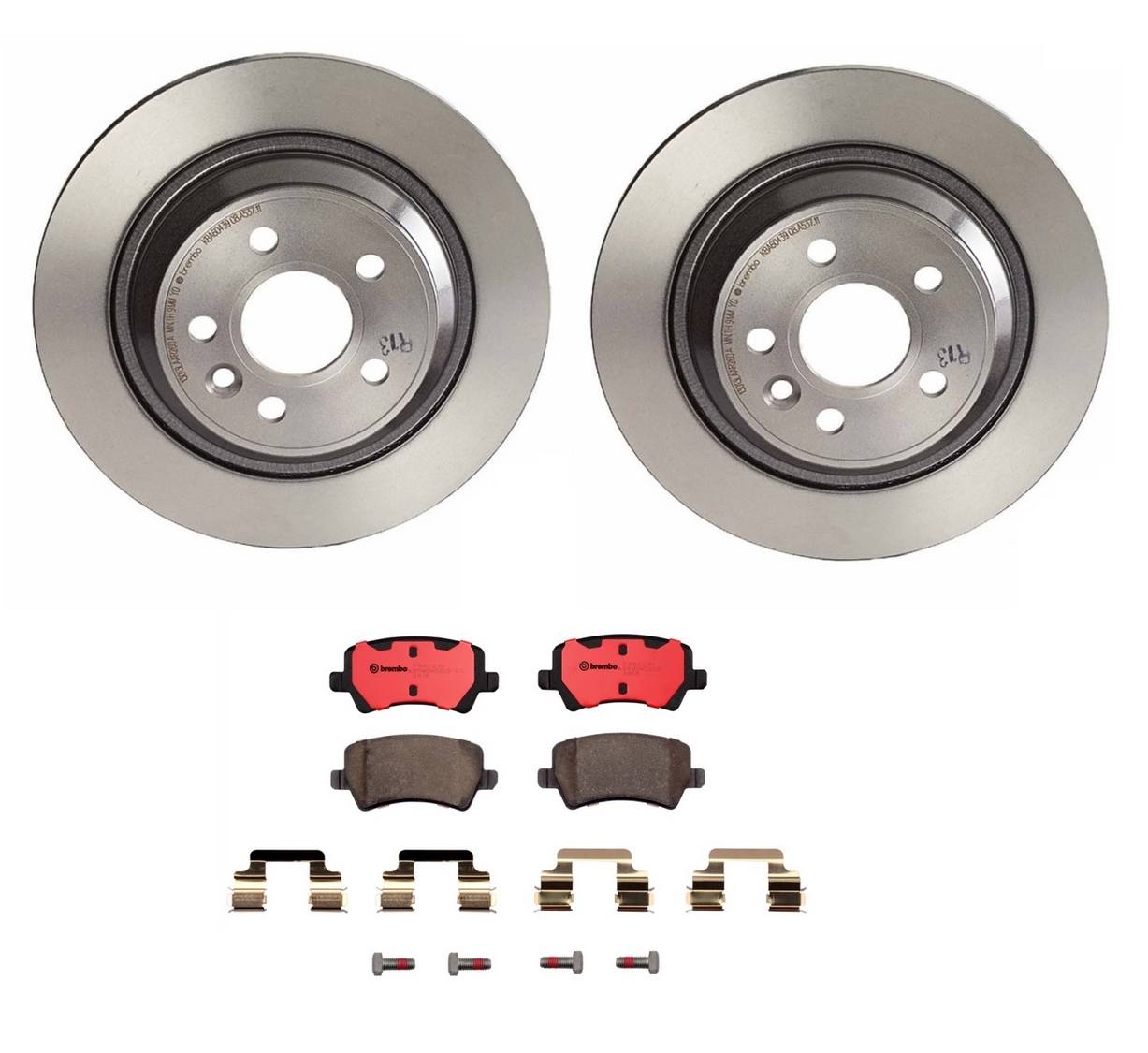 Volvo Disc Brake Pad and Rotor Kit - Rear (302mm) (Ceramic) Brembo