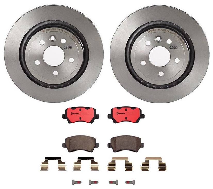 Volvo Disc Brake Pad and Rotor Kit - Rear (302mm) (Ceramic) Brembo