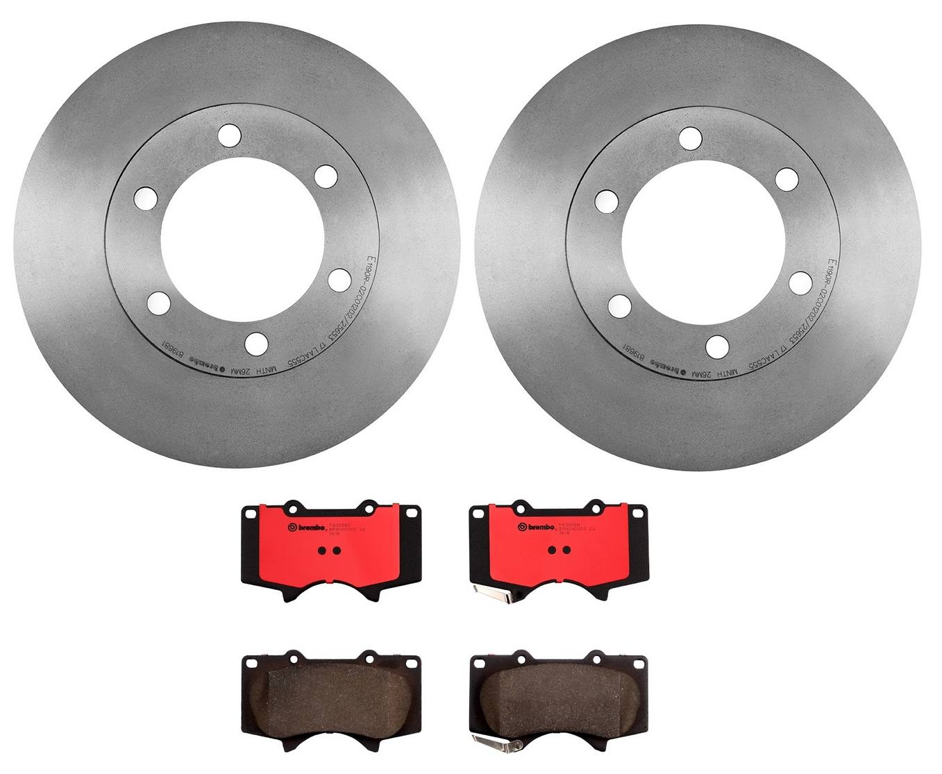 Toyota Disc Brake Pad and Rotor Kit - Front (318.75mm) (Ceramic) Brembo