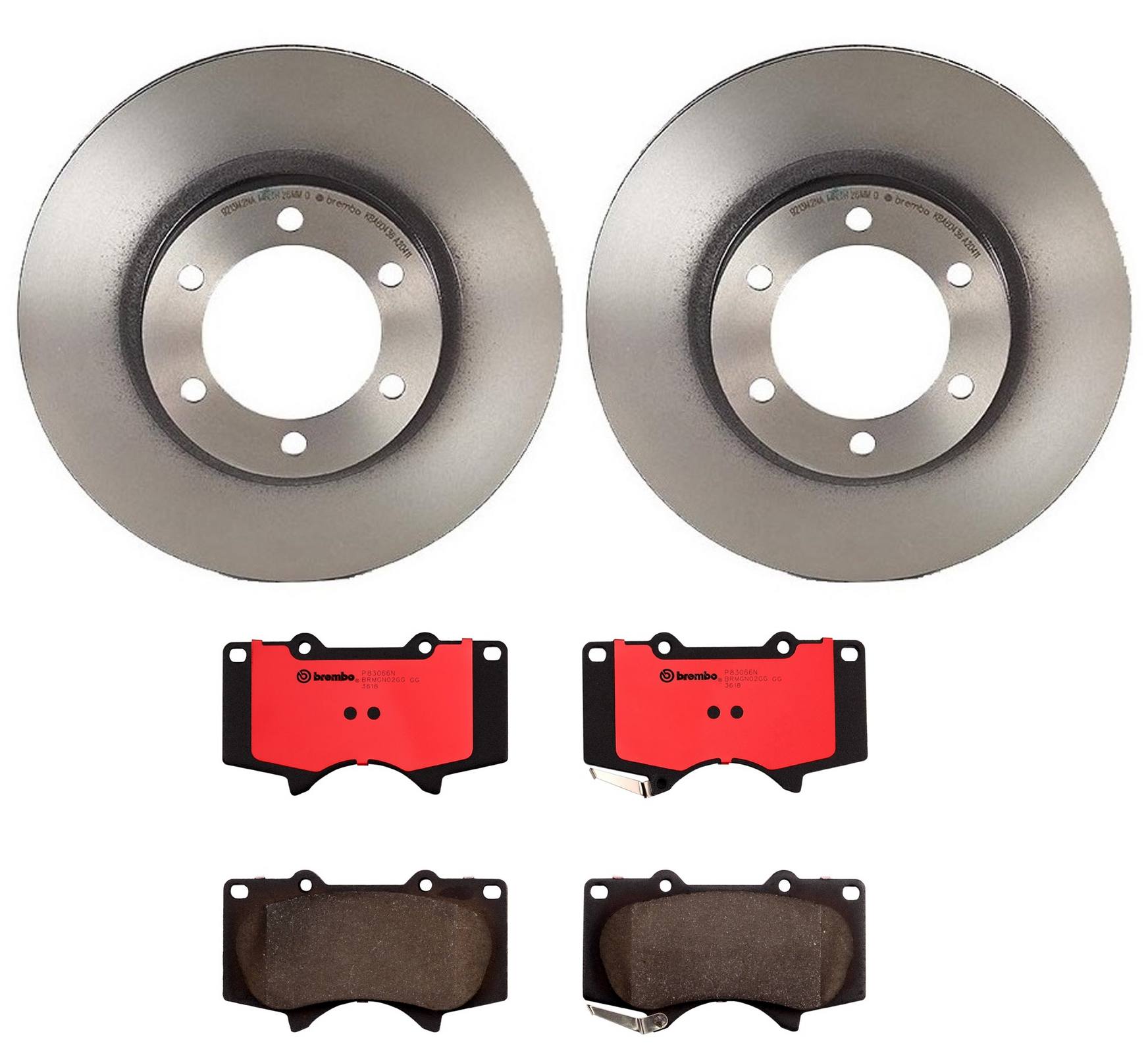 Toyota Lexus Disc Brake Pad and Rotor Kit - Front (338mm) (Ceramic) Brembo