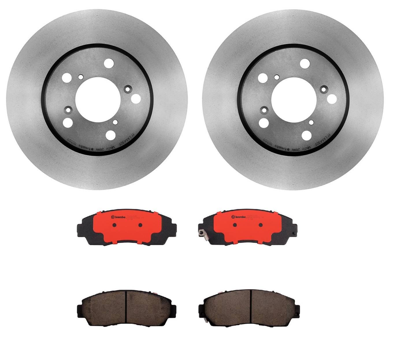 Honda Disc Brake Pad and Rotor Kit - Front (296mm) (Ceramic) Brembo