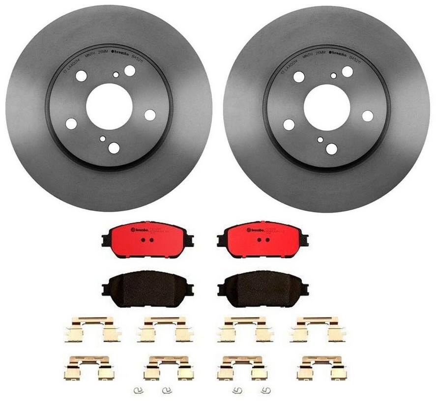 Toyota Lexus Disc Brake Pad and Rotor Kit - Front (296mm) (Ceramic) Brembo