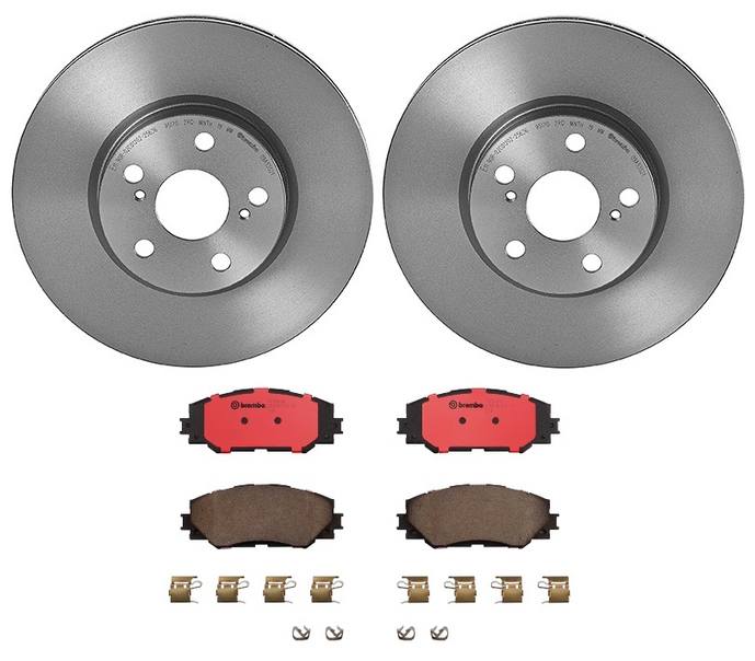 Toyota Scion Disc Brake Pad and Rotor Kit - Front (275mm) (Ceramic) Brembo