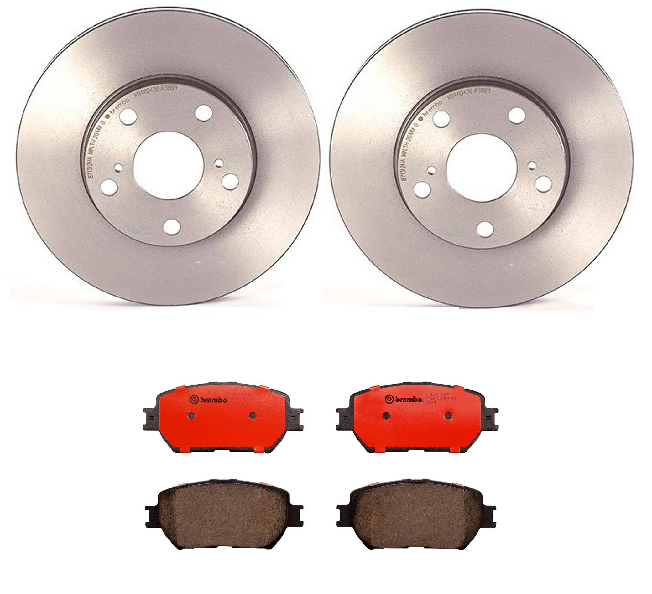 Toyota Disc Brake Pad and Rotor Kit - Front (275mm) (Ceramic) Brembo