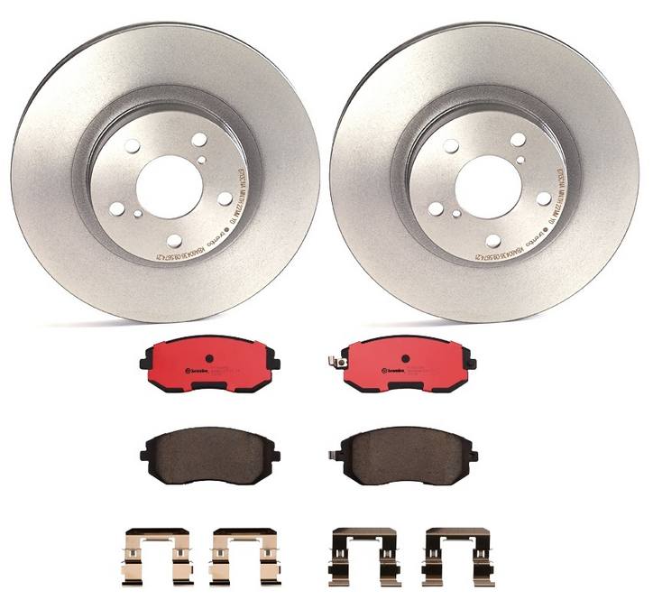 Saab Subaru Disc Brake Pad and Rotor Kit - Front (276mm) (Ceramic) Brembo