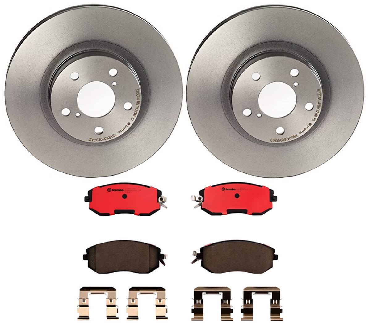 Subaru Disc Brake Pad and Rotor Kit - Front (276mm) (Ceramic) Brembo