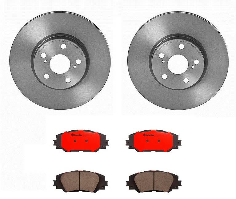 Toyota Disc Brake Pad and Rotor Kit - Front (275mm) (Ceramic) Brembo