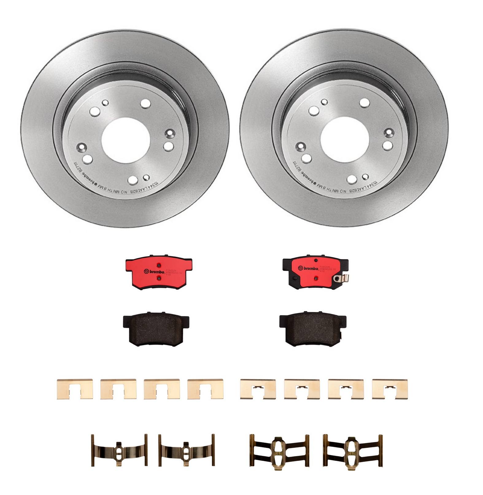 Honda Disc Brake Pad and Rotor Kit - Rear (282mm) (Ceramic) Brembo