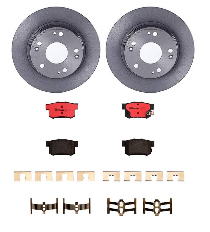 Honda Acura Disc Brake Pad and Rotor Kit - Rear (260mm) (Ceramic) Brembo