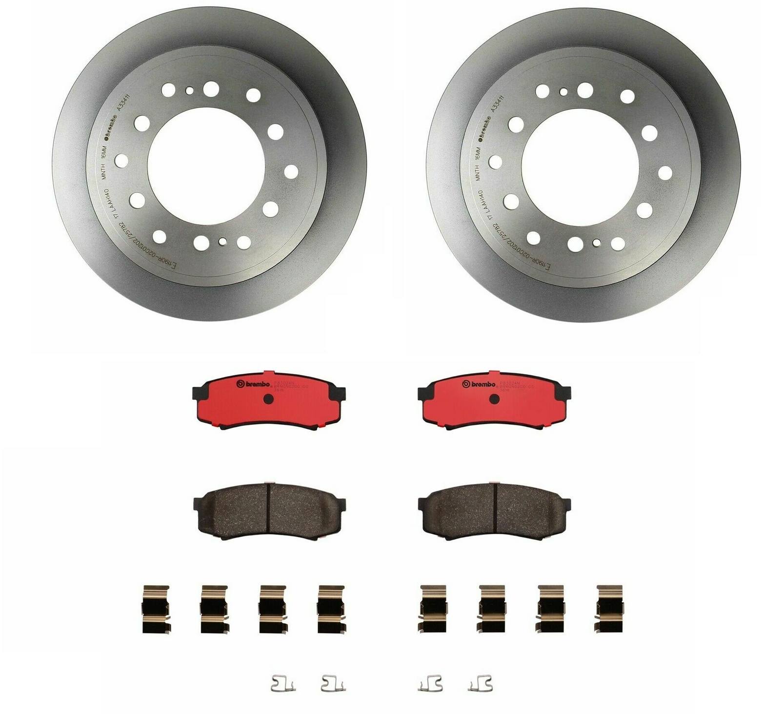 Toyota Lexus Disc Brake Pad and Rotor Kit - Rear (312mm) (Ceramic) Brembo