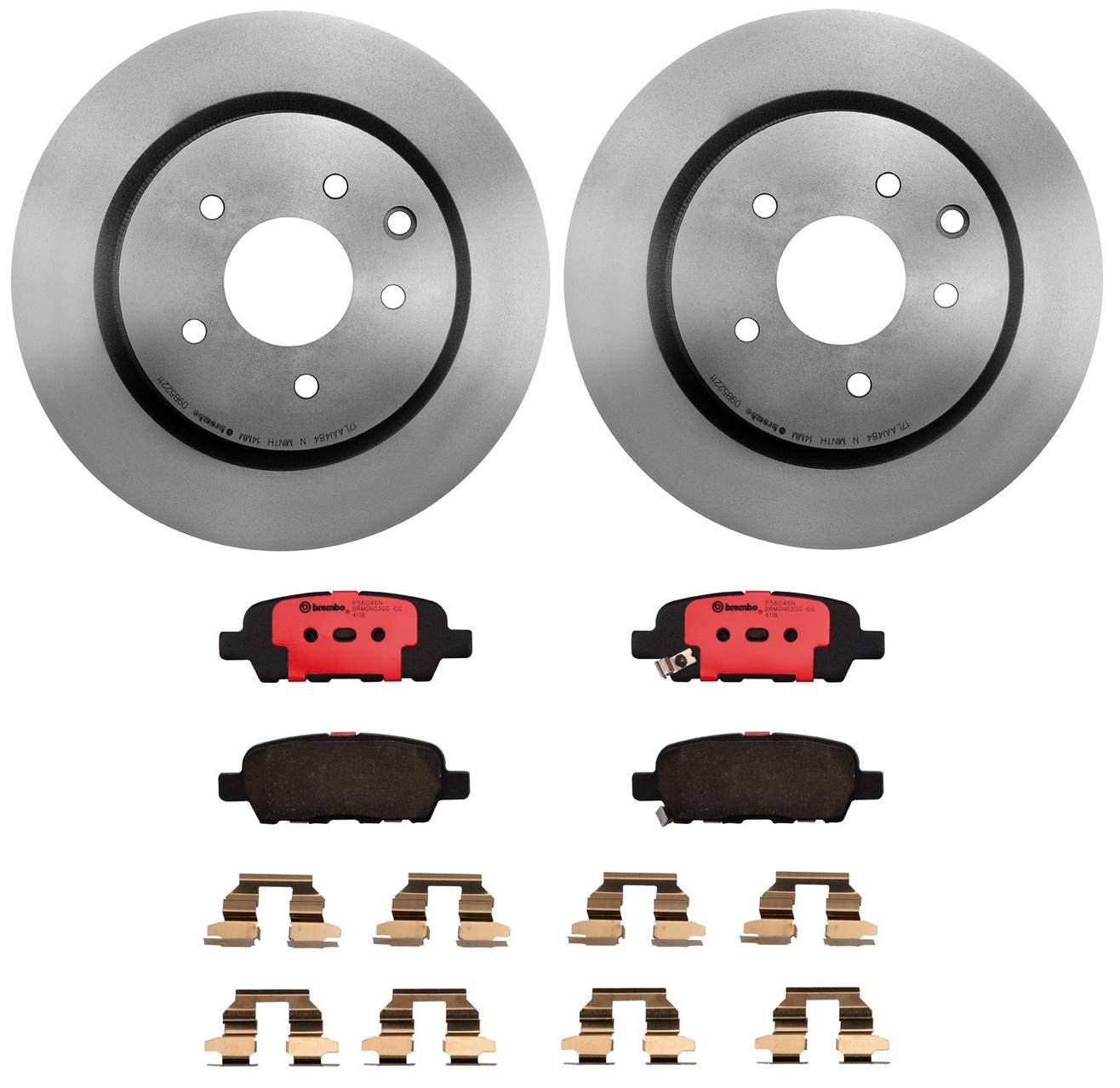 Nissan Infiniti Disc Brake Pad and Rotor Kit - Rear (308mm) (Ceramic) Brembo