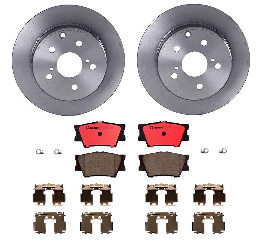 Toyota Lexus Disc Brake Pad and Rotor Kit - Rear (281mm) (Ceramic) Brembo