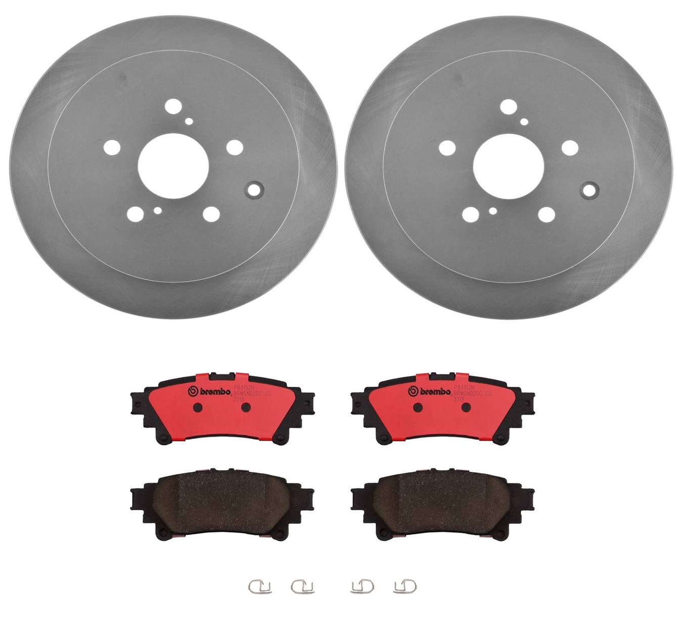 Toyota Lexus Disc Brake Pad and Rotor Kit - Rear (309mm) (Ceramic) Brembo