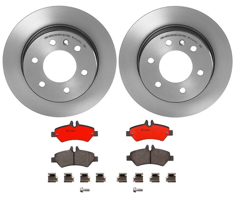 Mercedes Dodge Disc Brake Pad and Rotor Kit - Rear (298mm) (Ceramic) Brembo