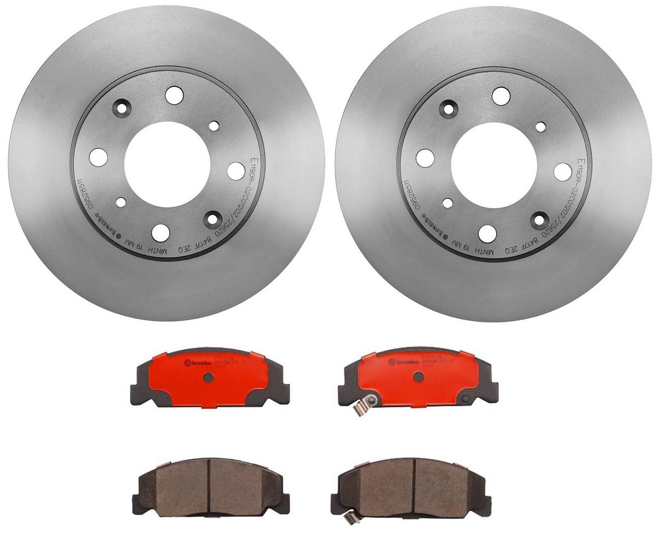 Honda Disc Brake Pad and Rotor Kit - Front (240mm) (Ceramic) Brembo