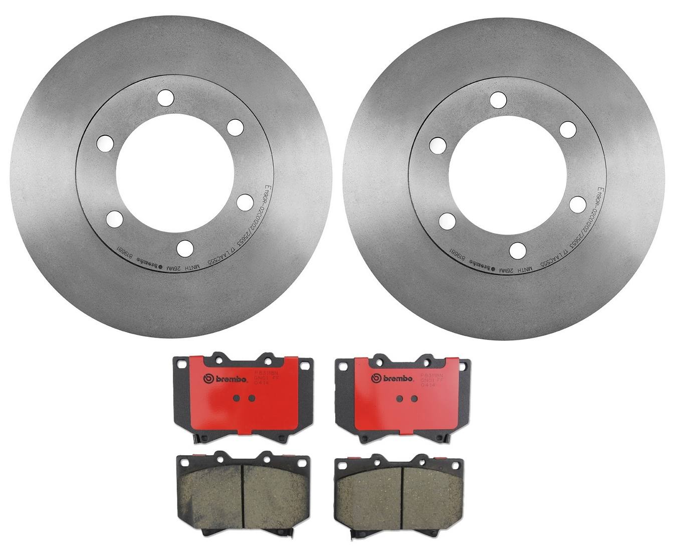 Toyota Disc Brake Pad and Rotor Kit - Front (318.75mm) (Ceramic) Brembo