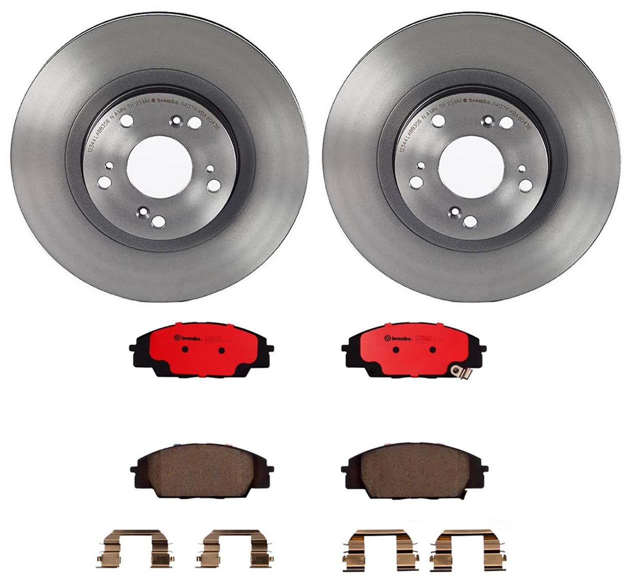 Honda Acura Disc Brake Pad and Rotor Kit - Front (300mm) (Ceramic) Brembo