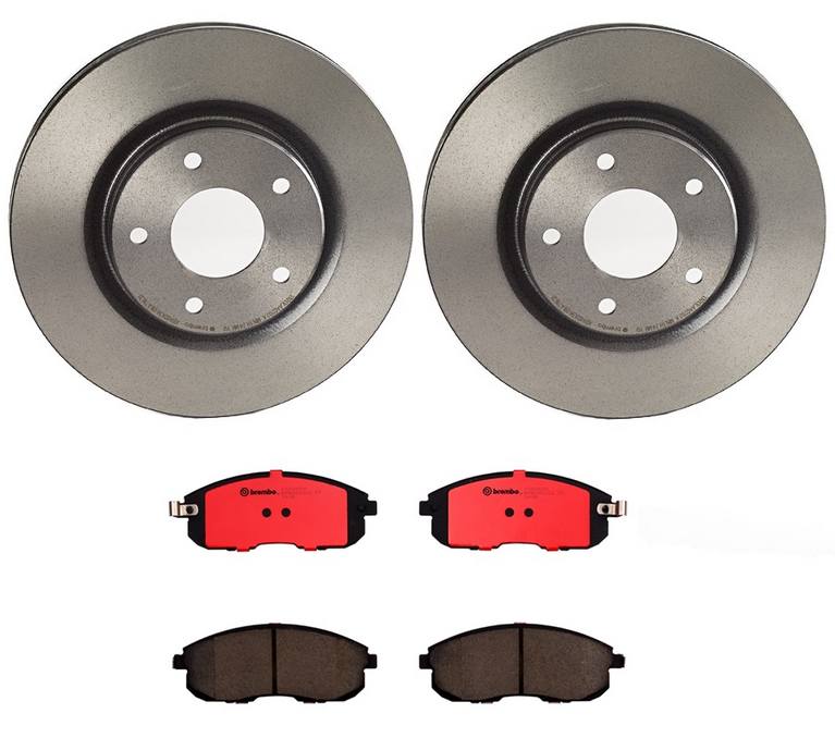 Nissan Disc Brake Pad and Rotor Kit - Front (296mm) (Ceramic) Brembo