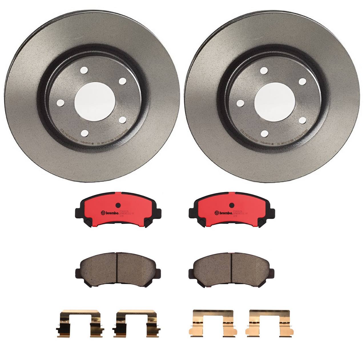 Nissan Disc Brake Pad and Rotor Kit - Front (296mm) (Ceramic) Brembo