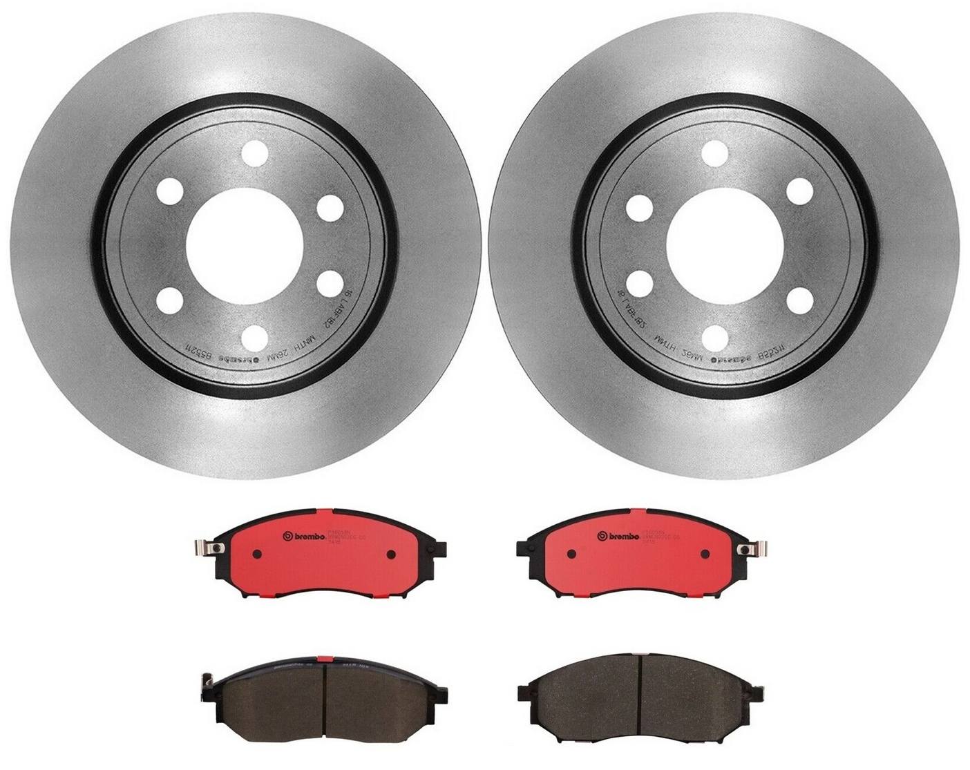 Nissan Disc Brake Pad and Rotor Kit - Front (296mm) (Ceramic) Brembo