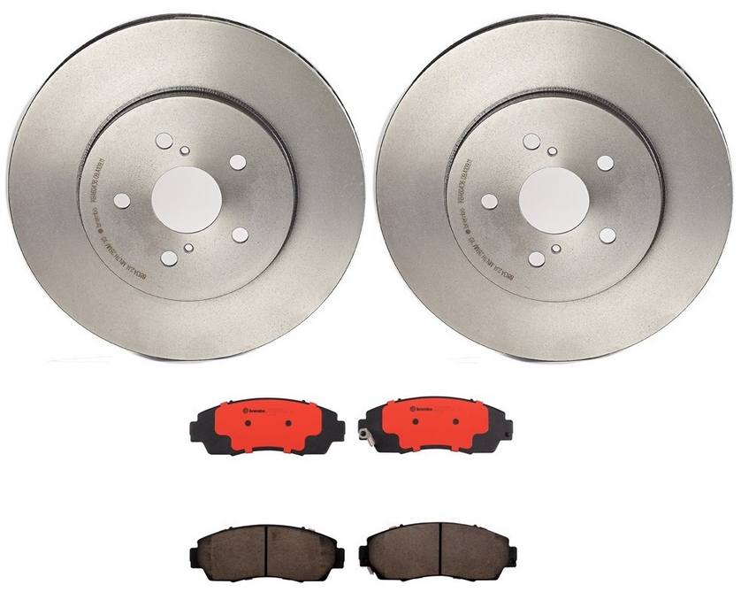 Honda Acura Disc Brake Pad and Rotor Kit - Front (296mm) (Ceramic) Brembo