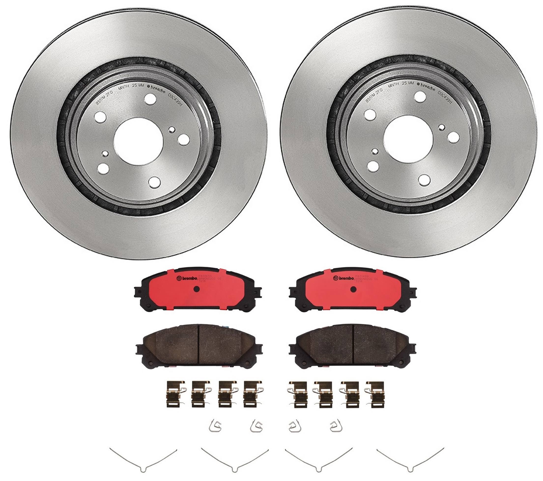 Toyota Lexus Disc Brake Pad and Rotor Kit - Front (328mm) (Ceramic) Brembo