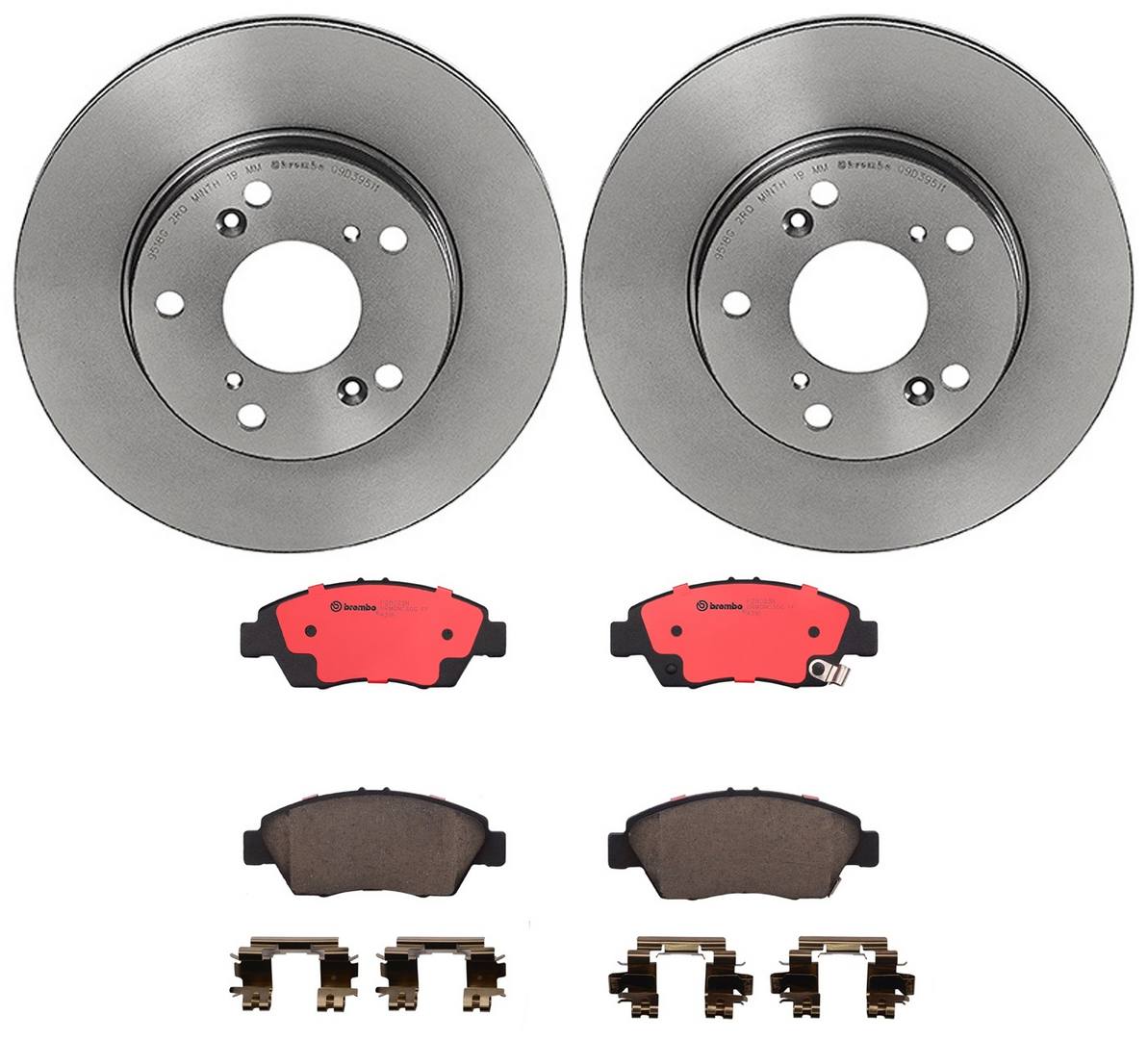 Honda Acura Disc Brake Pad and Rotor Kit - Front (262mm) (Ceramic) Brembo