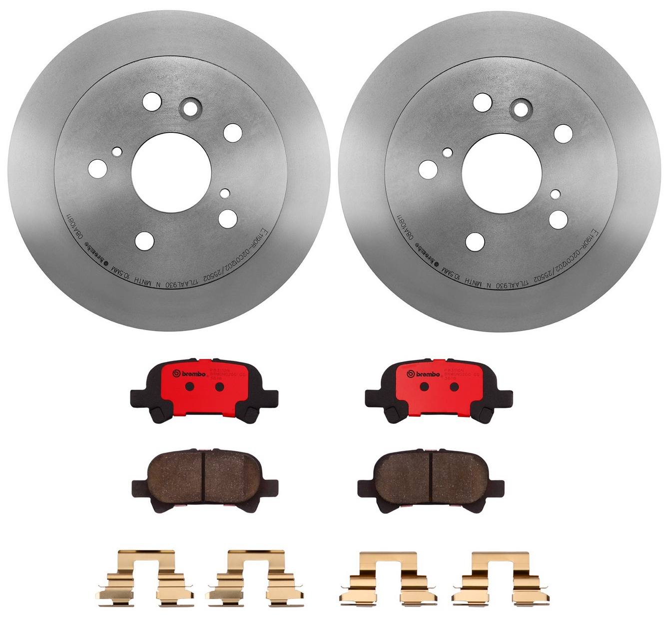 Toyota Disc Brake Pad and Rotor Kit - Rear (269mm) (Ceramic) Brembo