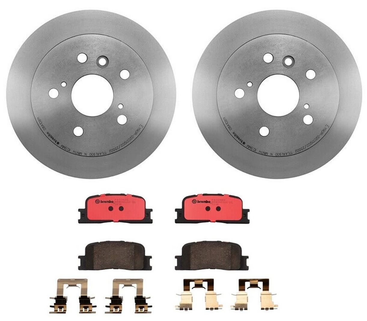 Toyota Lexus Disc Brake Pad and Rotor Kit - Rear (269mm) (Ceramic) Brembo