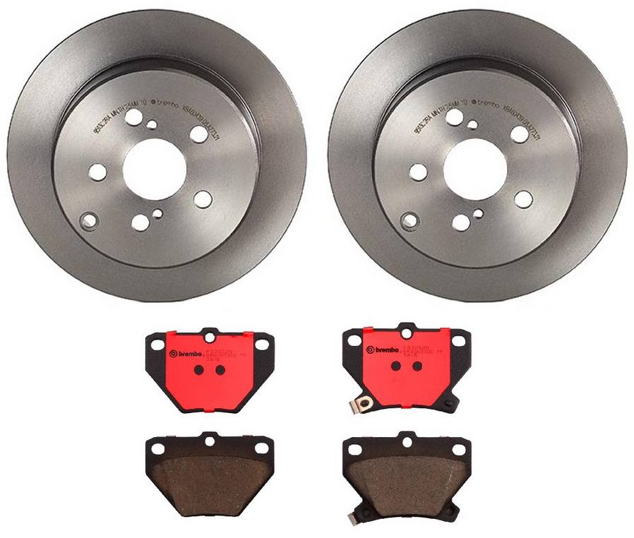 Toyota Pontiac Disc Brake Pad and Rotor Kit - Rear (269mm) (Ceramic) Brembo