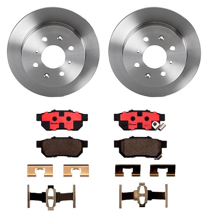 Honda Acura Disc Brake Pad and Rotor Kit - Rear (239mm) (Ceramic) Brembo