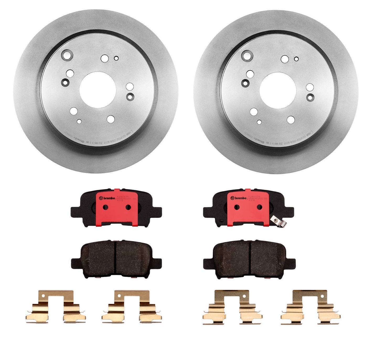 Honda Disc Brake Pad and Rotor Kit - Rear (313mm) (Ceramic) Brembo