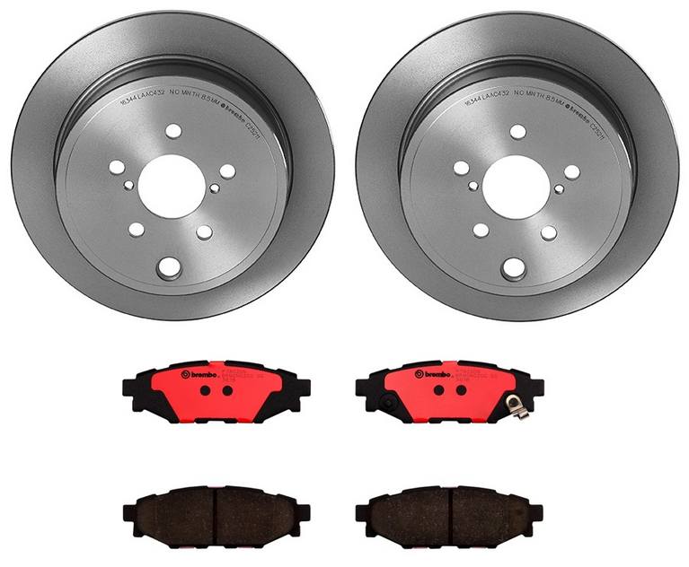 Subaru Disc Brake Pad and Rotor Kit - Rear (286mm) (Ceramic) Brembo