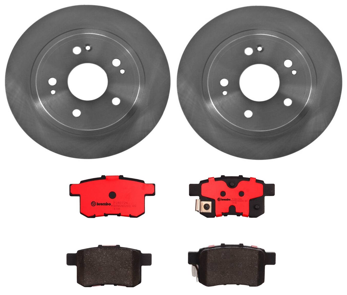 Honda Disc Brake Pad and Rotor Kit - Rear (282mm) (Ceramic) Brembo