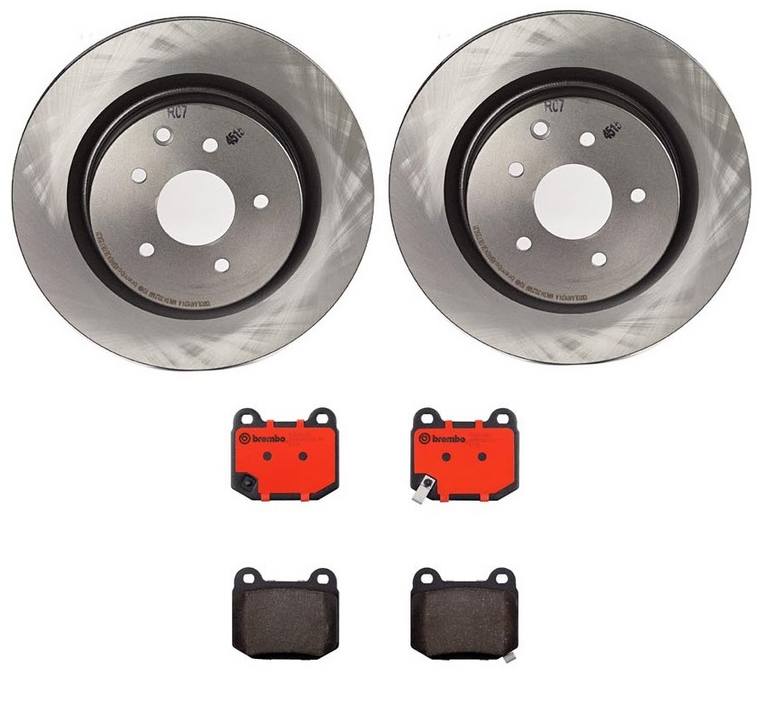 Nissan Infiniti Disc Brake Pad and Rotor Kit - Rear (322mm) (Ceramic) Brembo