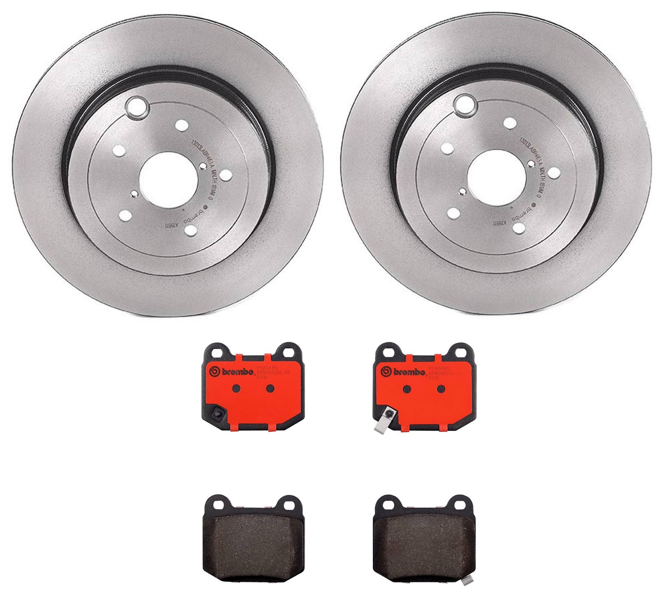 Subaru Disc Brake Pad and Rotor Kit - Rear (316mm) (Ceramic) Brembo