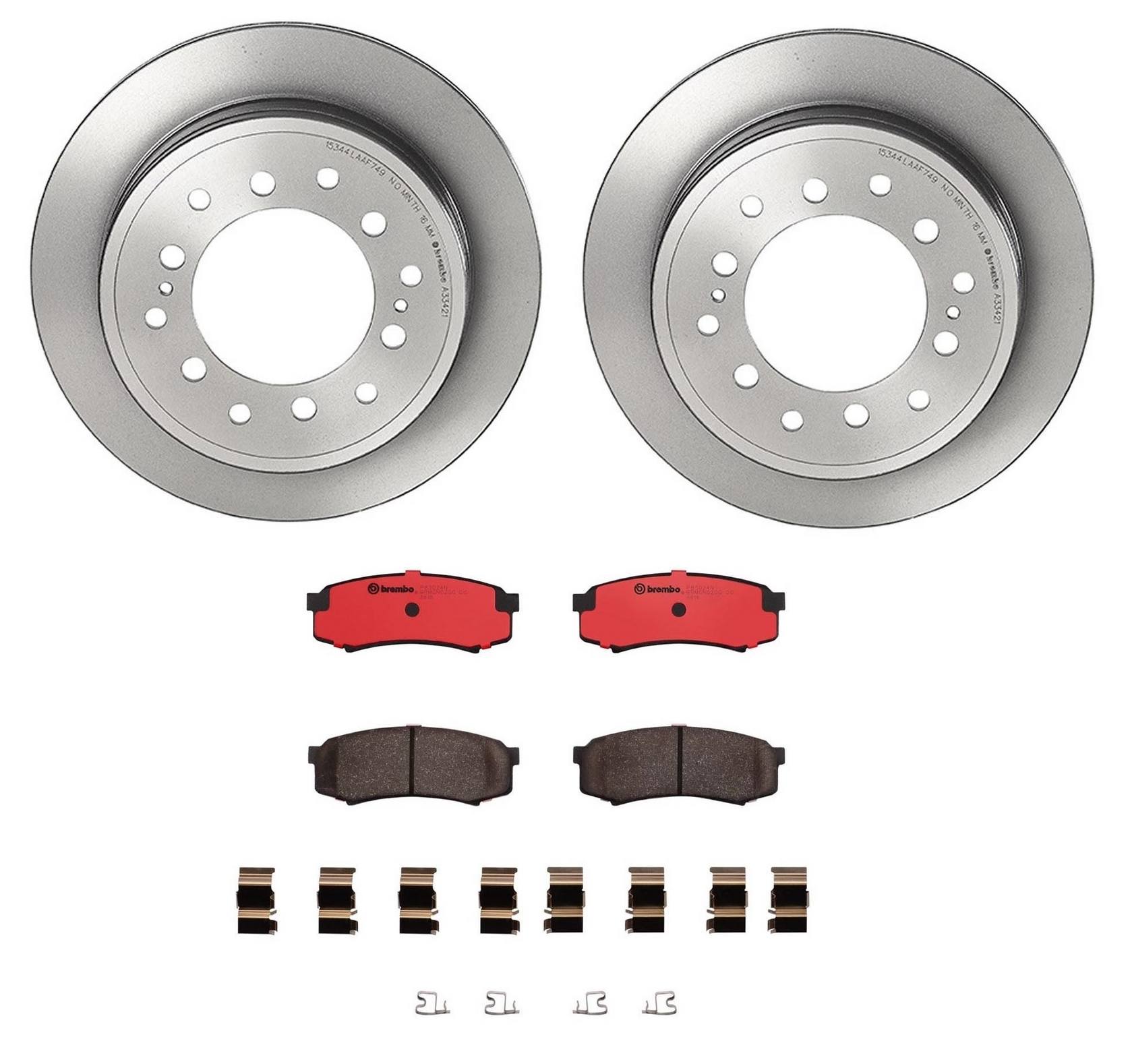 Toyota Lexus Disc Brake Pad and Rotor Kit - Rear (312mm) (Ceramic) Brembo