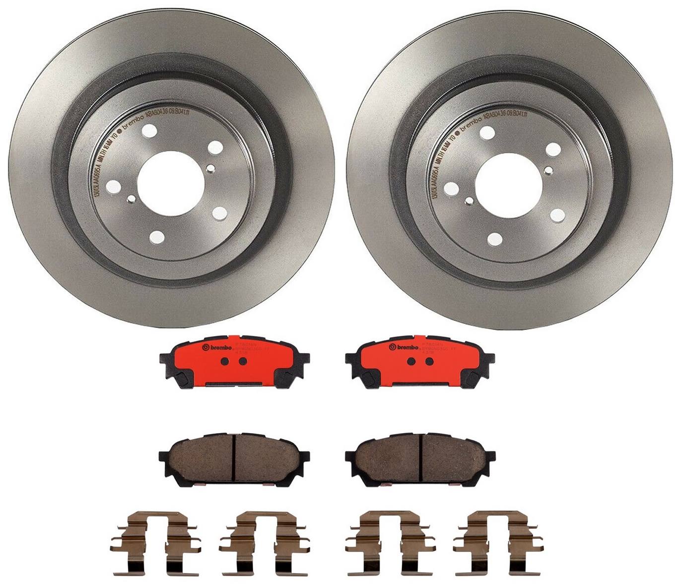 Subaru Disc Brake Pad and Rotor Kit - Rear (290mm) (Ceramic) Brembo