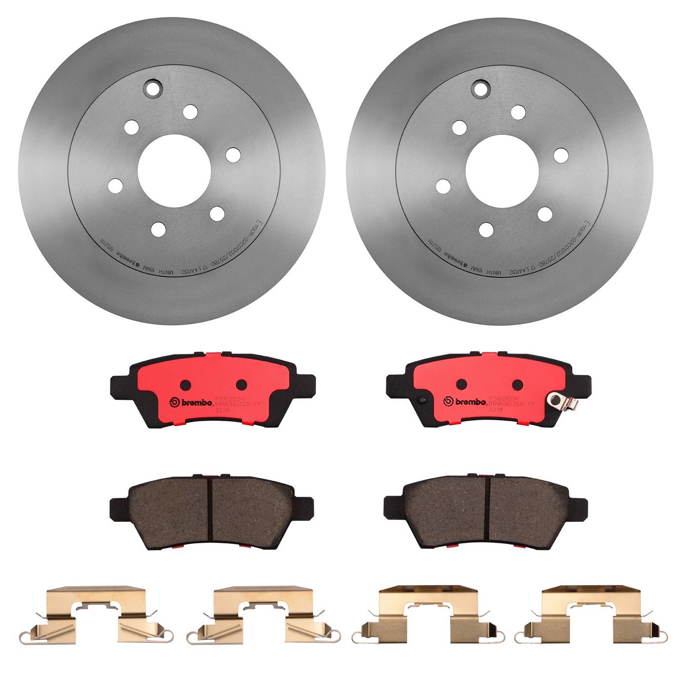 Nissan Disc Brake Pad and Rotor Kit - Rear (308mm) (Ceramic) Brembo