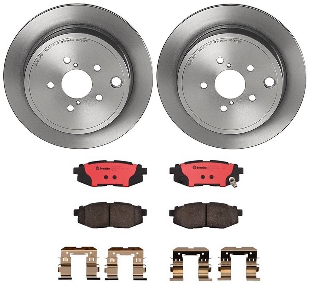 Toyota Scion Subaru Disc Brake Pad and Rotor Kit - Rear (290mm) (Ceramic) Brembo