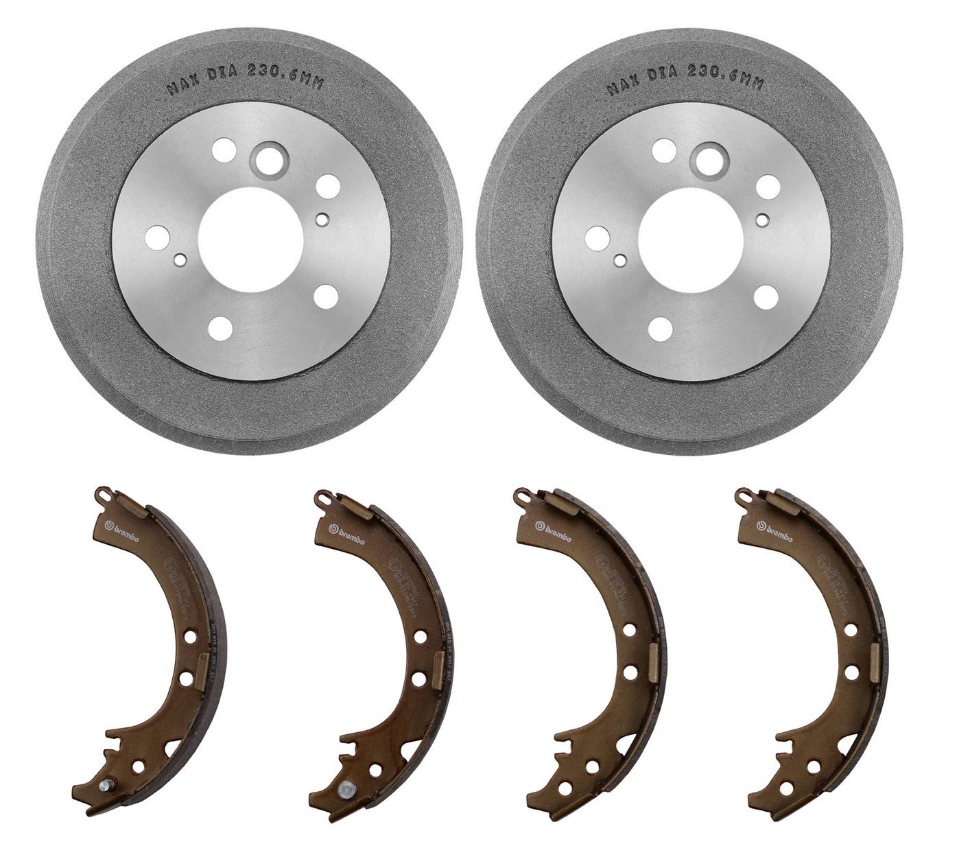 Toyota Drum Brake Shoe and Drum Kit - Rear (226.2mm) Brembo
