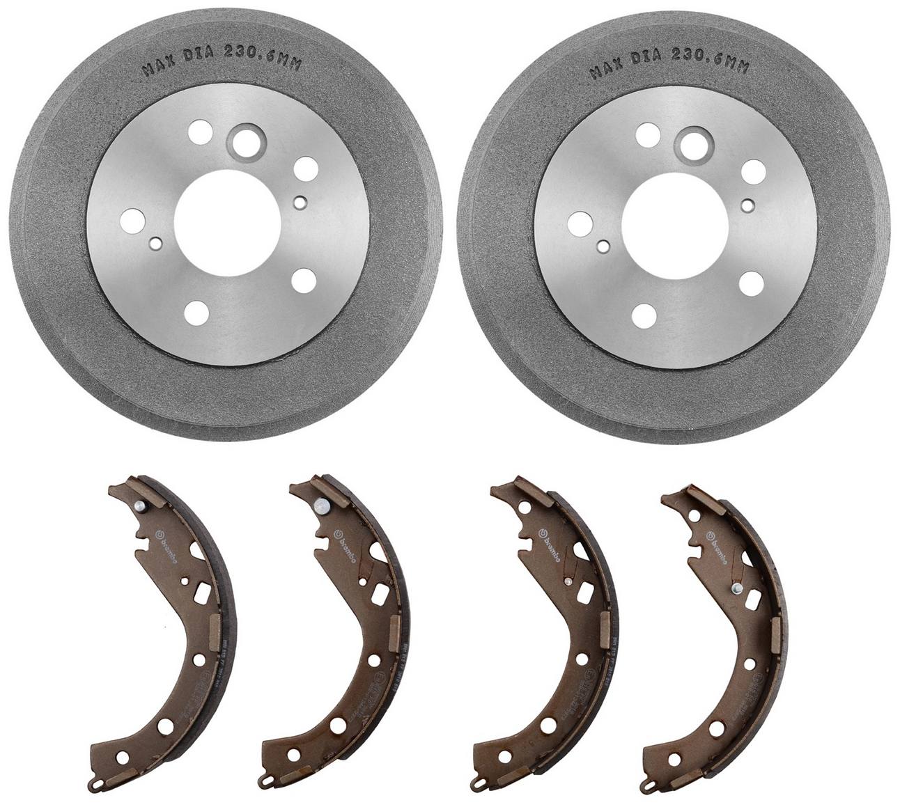 Toyota Drum Brake Shoe and Drum Kit - Rear (228mm) Brembo