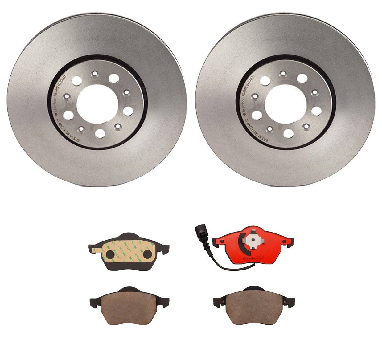 Volkswagen Disc Brake Pad and Rotor Kit - Front (288mm) (Ceramic) Brembo