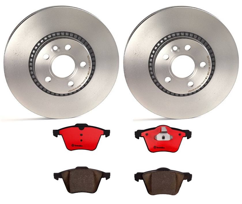 Volvo Disc Brake Pad and Rotor Kit - Front (316mm) (Ceramic) Brembo