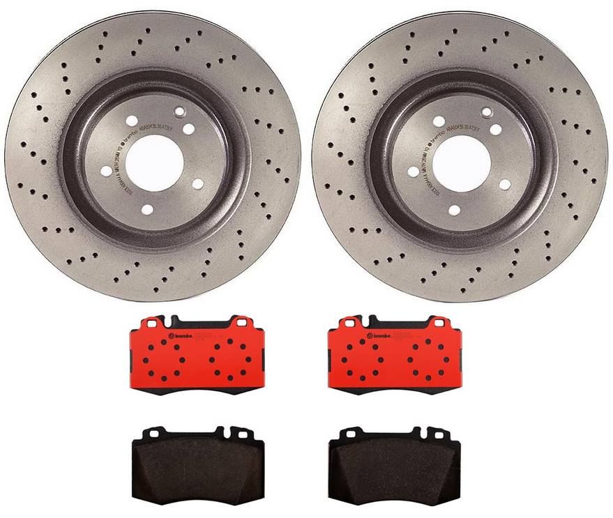 Mercedes Disc Brake Pad and Rotor Kit - Front (345mm) (Ceramic) Brembo