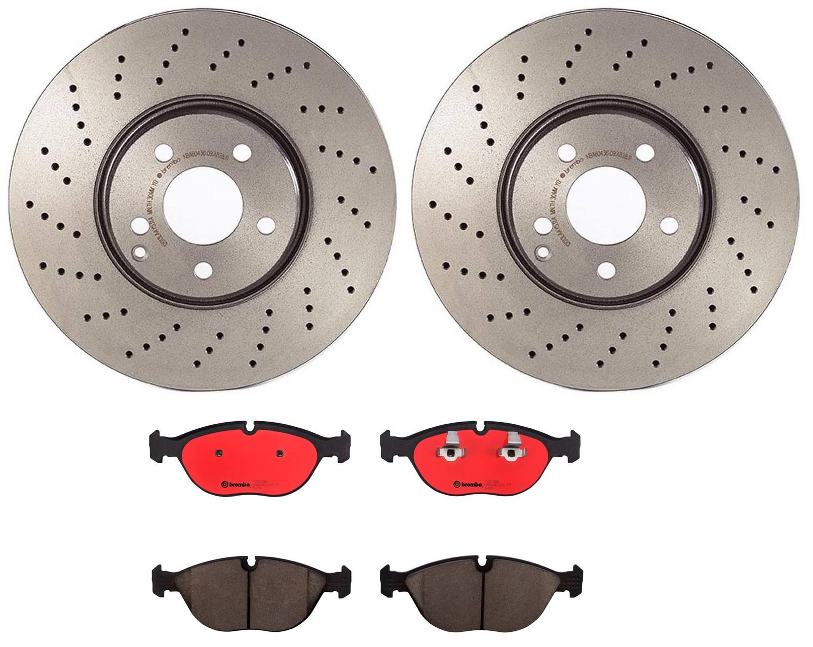 Mercedes Disc Brake Pad and Rotor Kit - Front (330mm) (Ceramic) Brembo