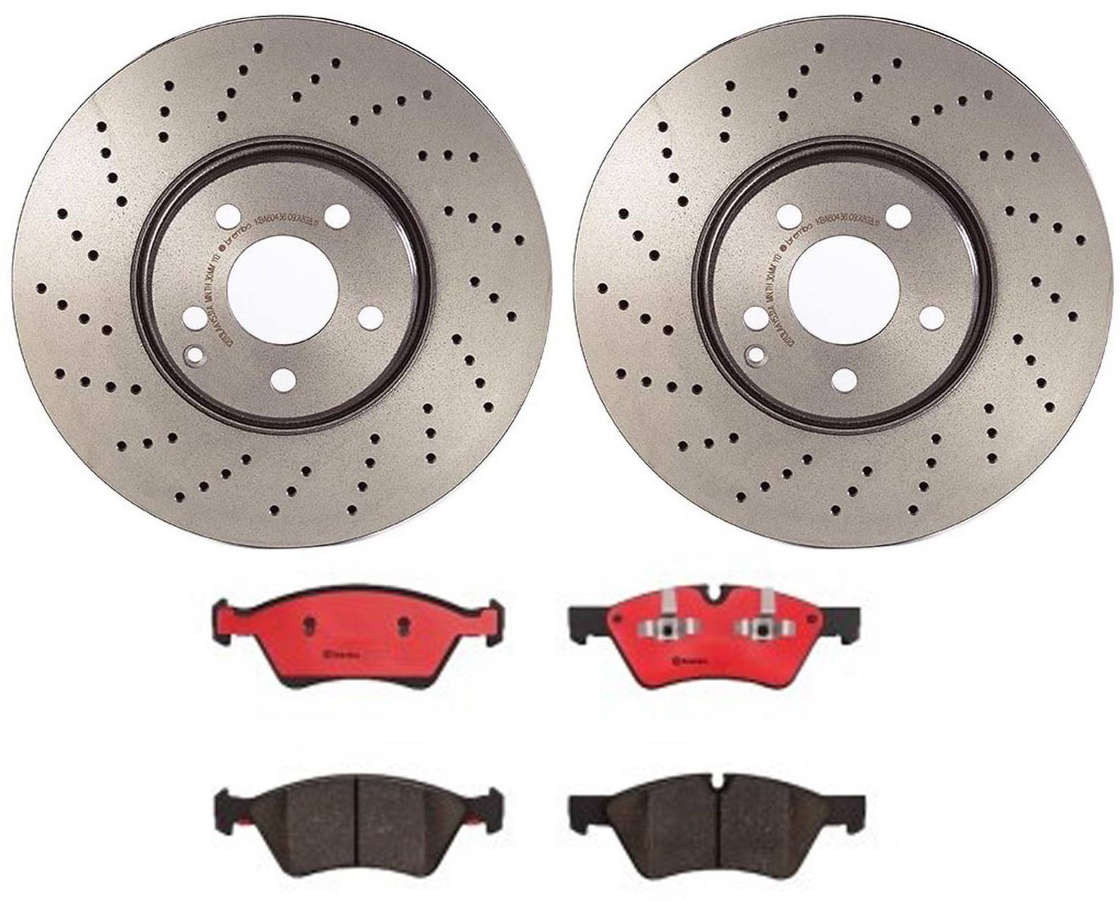 Mercedes Disc Brake Pad and Rotor Kit - Front (330mm) (Ceramic) Brembo