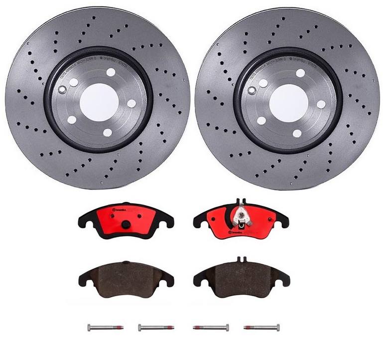 Mercedes Disc Brake Pad and Rotor Kit - Front (322mm) (Ceramic) Brembo